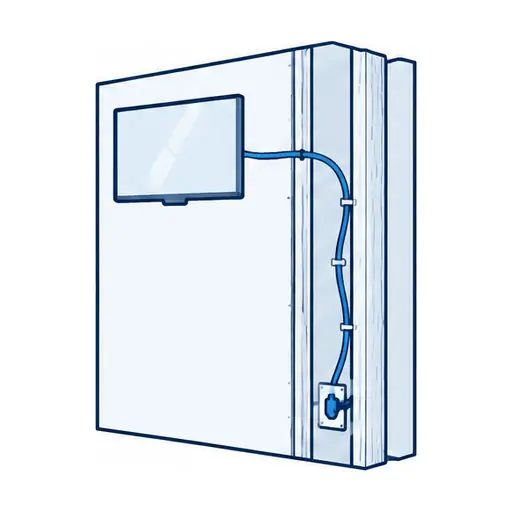 Schematic: a cable hidden inside the wall
