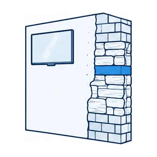 Schematic: Stone, ledger stone or brick (fireplace and feature walls)